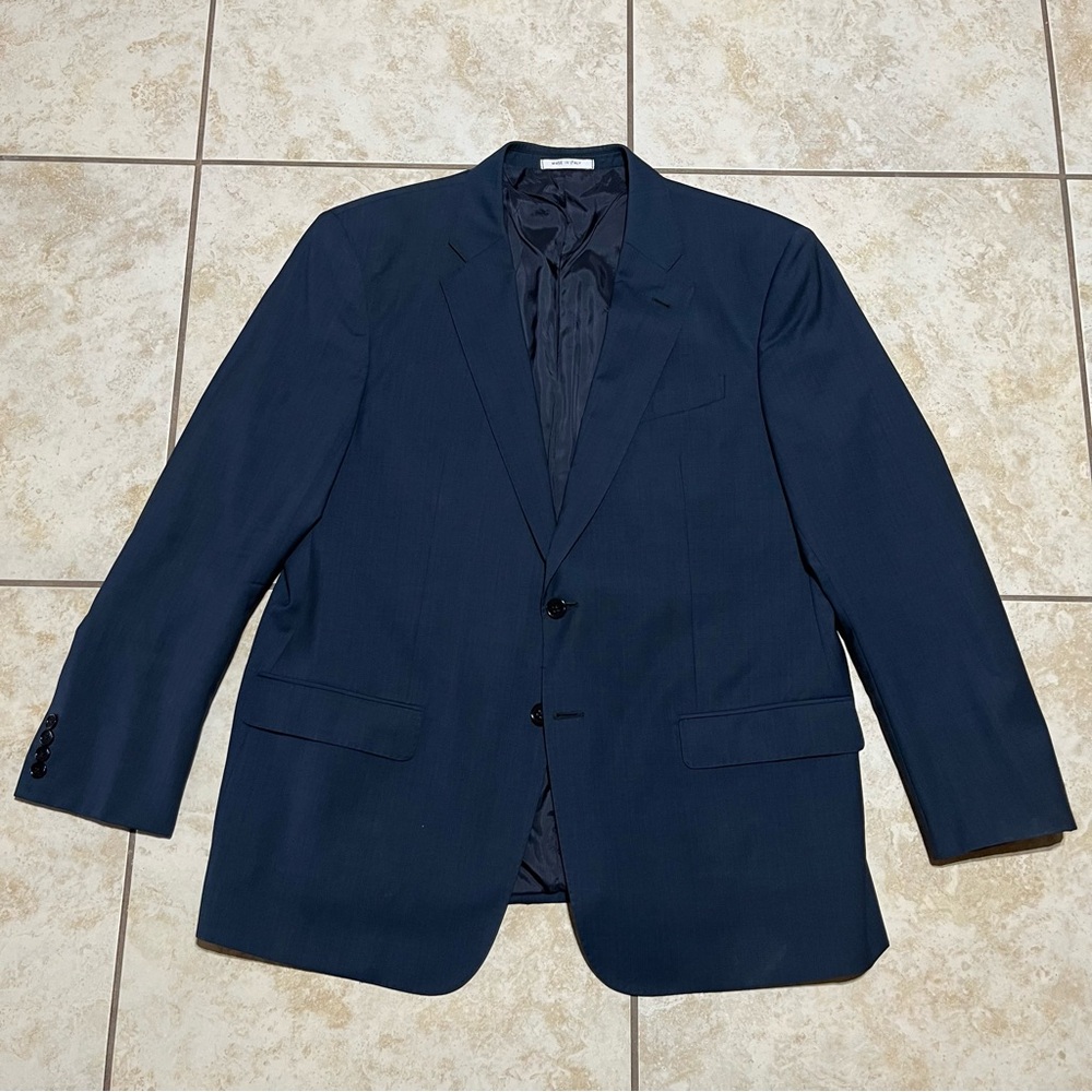 Armani Collezioni G Line Blazer Blue Green Plaid Check Sport Coat Mens Size 44